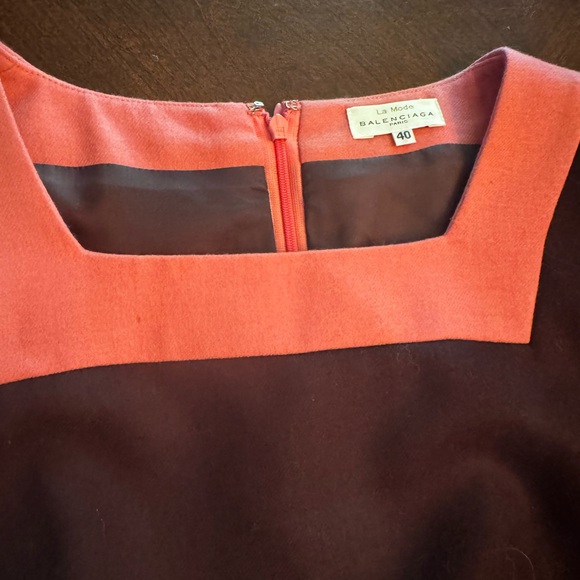 Balenciaga Coral and Black Dress